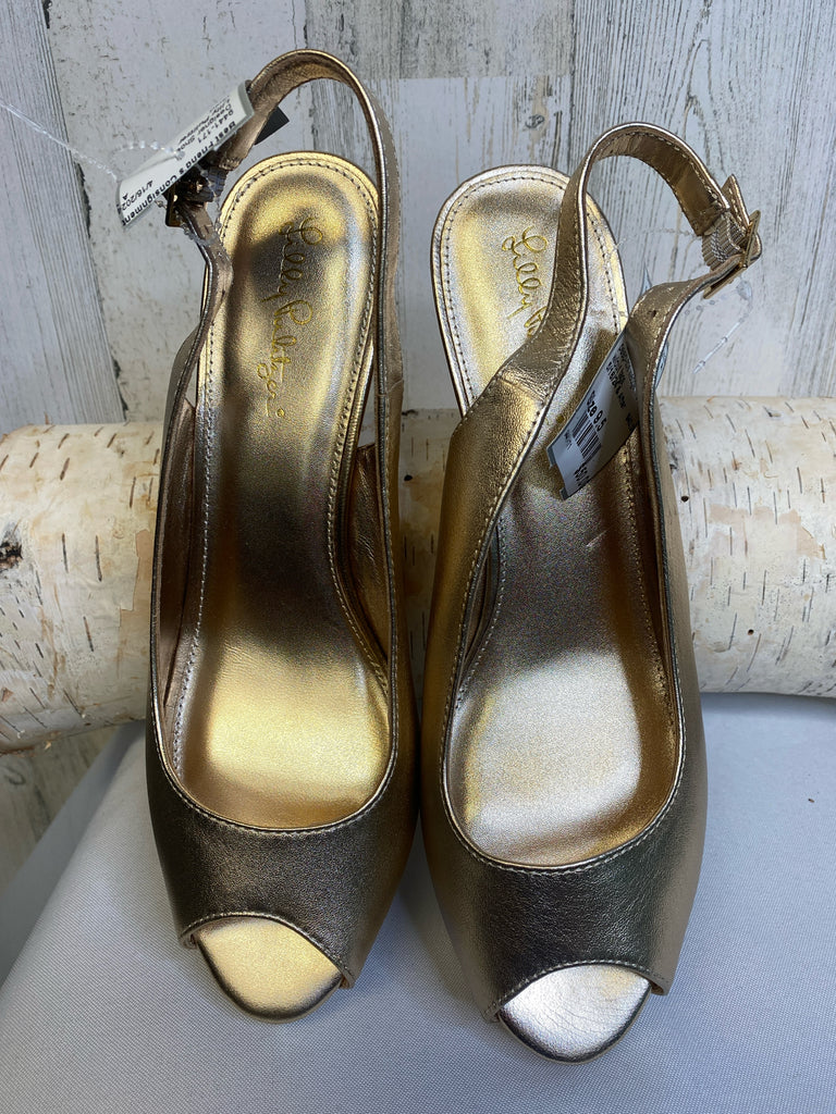 Lilly Pulitzer Size 9.5 Gold Designer Shoe