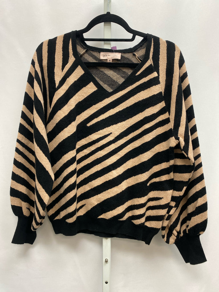 Philosophy Size Medium Black Animal Long Sleeve Sweater