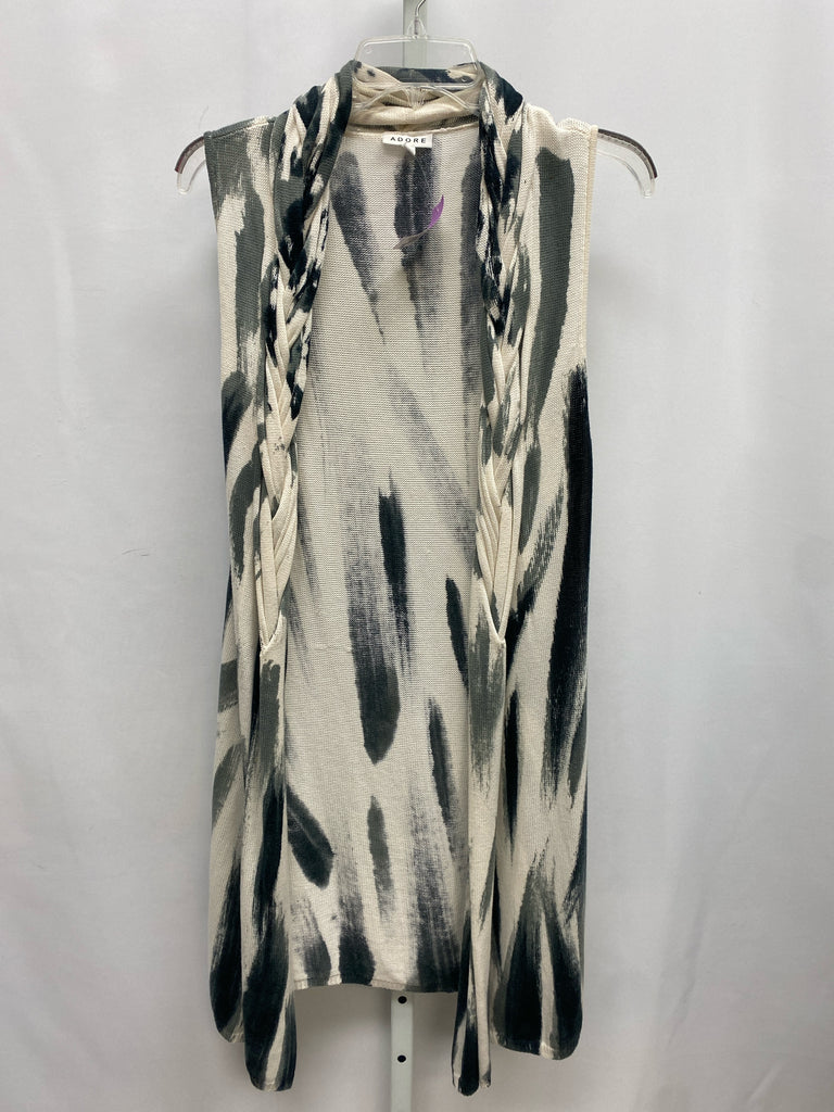 Adore Size Small Cream/Gray Vest/Top