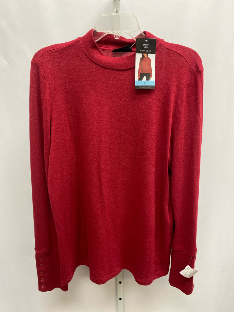 Rafaella Size Large Red Long Sleeve Top