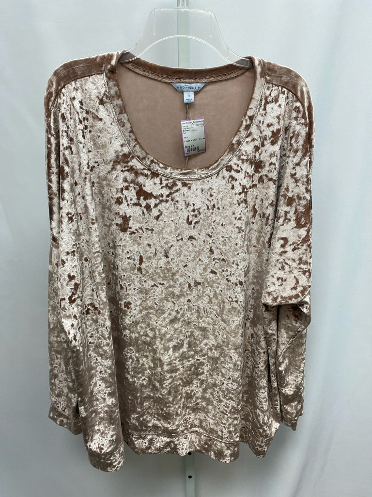 Boutique Size 2X Tan Long Sleeve Top