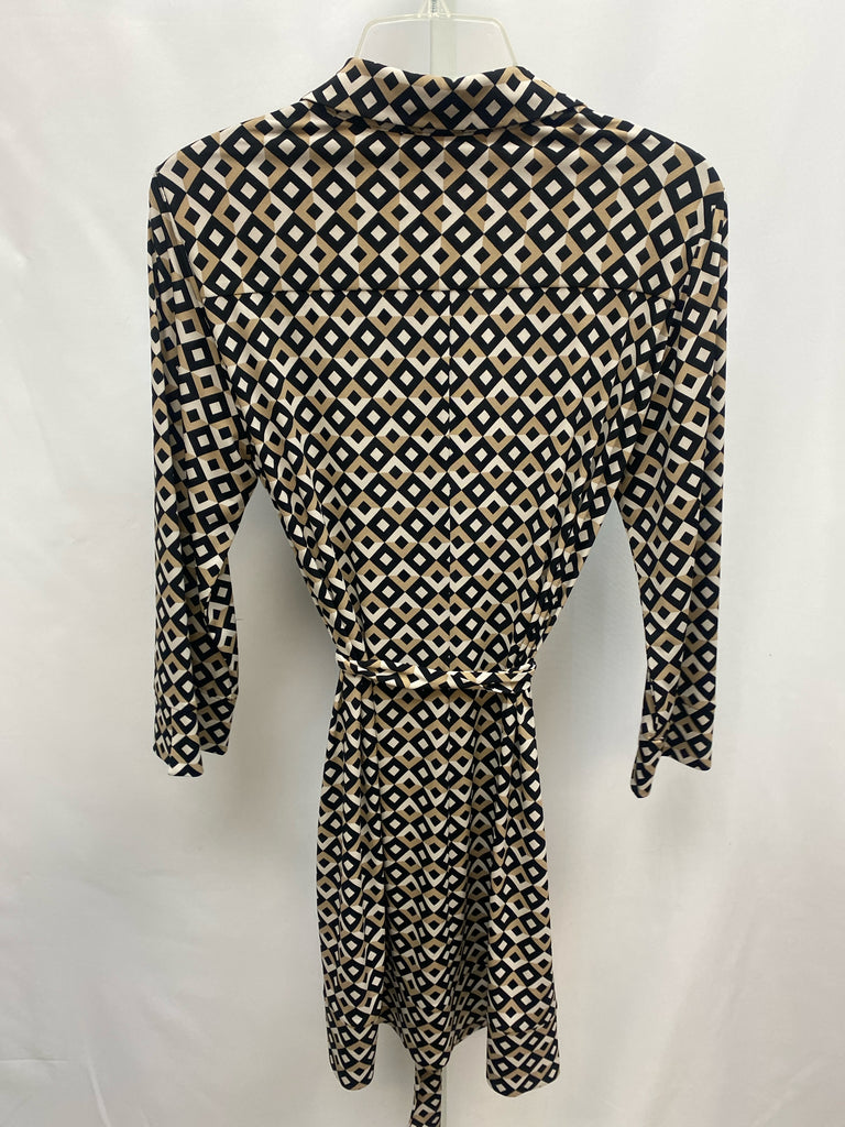 Size 12 Donna Morgan Tan/Black 3/4 Sleeve Dress