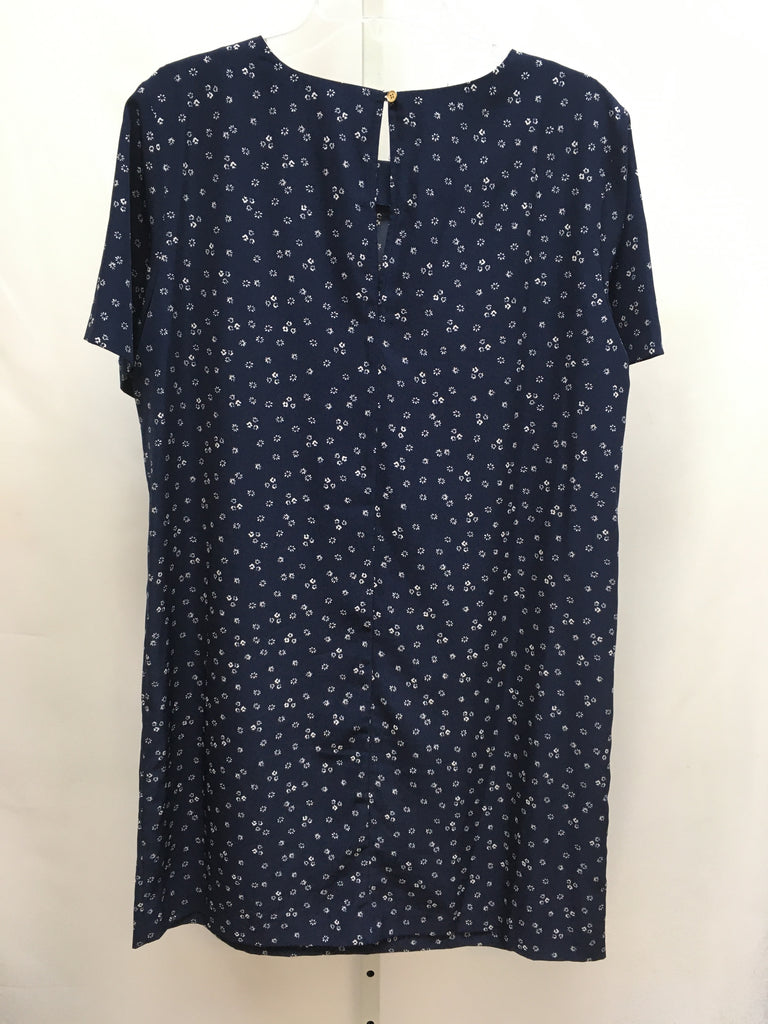 Michael Kors Size 12 Navy Floral Short Sleeve Dress