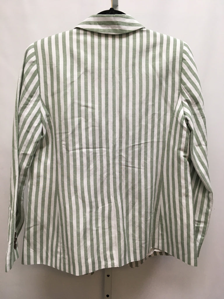 LOFT Size 10P Green/White Blazer