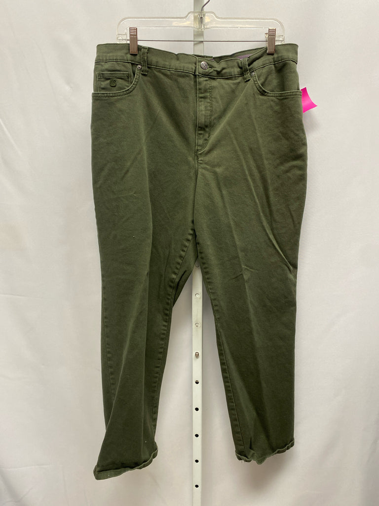Gloria Vanderbilt Size 18 Army Green Pants