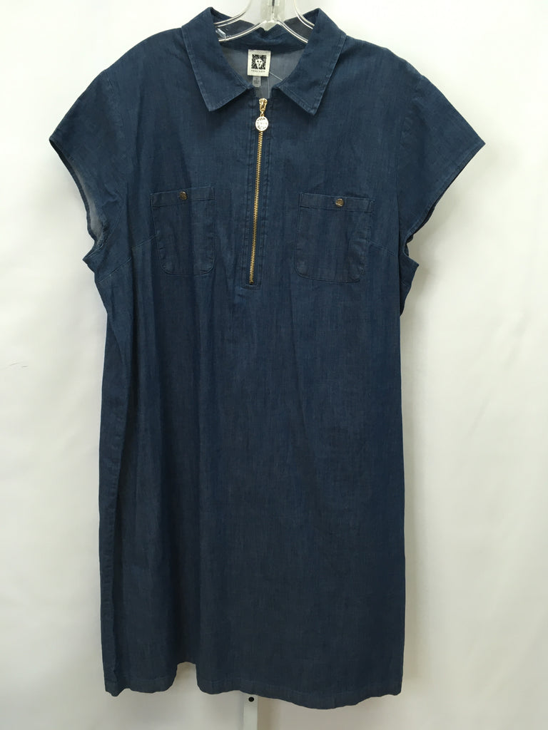 Size 16 Anne Klein Denim Short Sleeve Dress