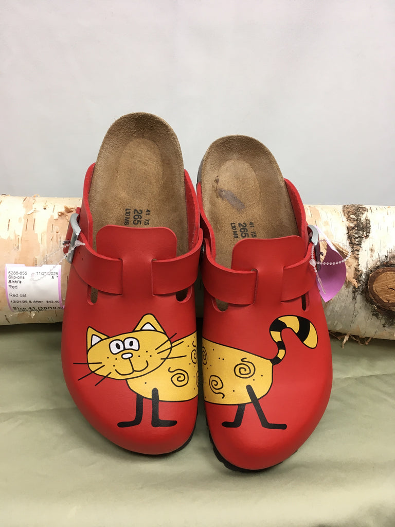 Birki's Size 41 (10/10.5) Red Slip-ons