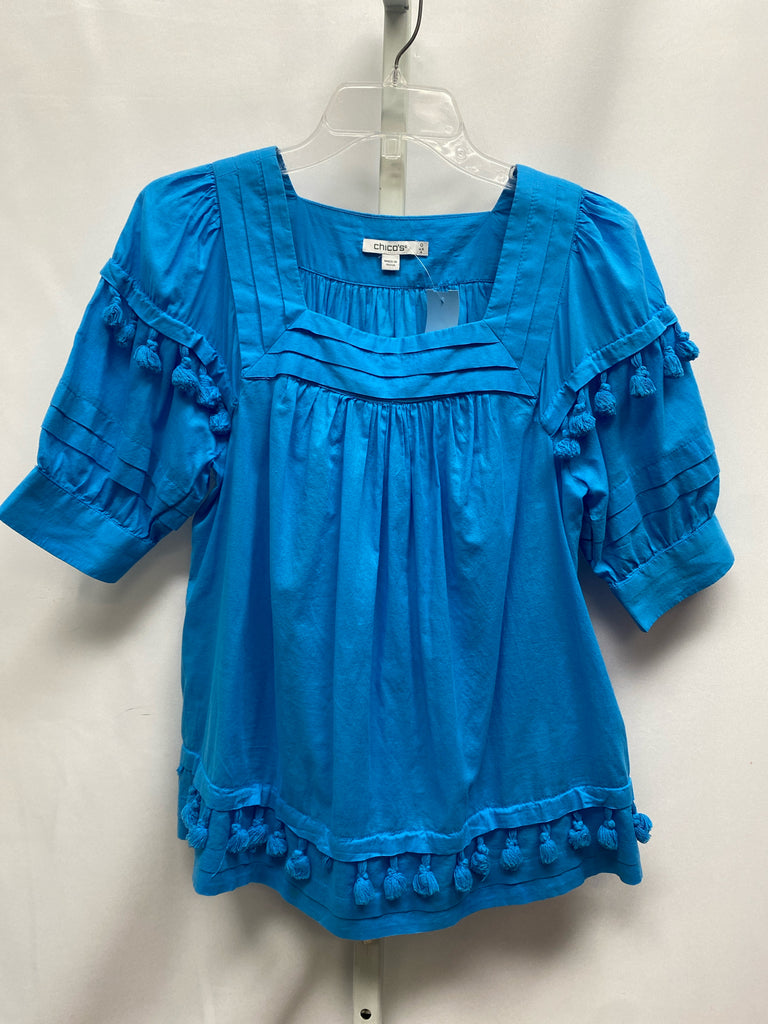 Chico's Size Chico's 0 (S) Blue Short Sleeve Top