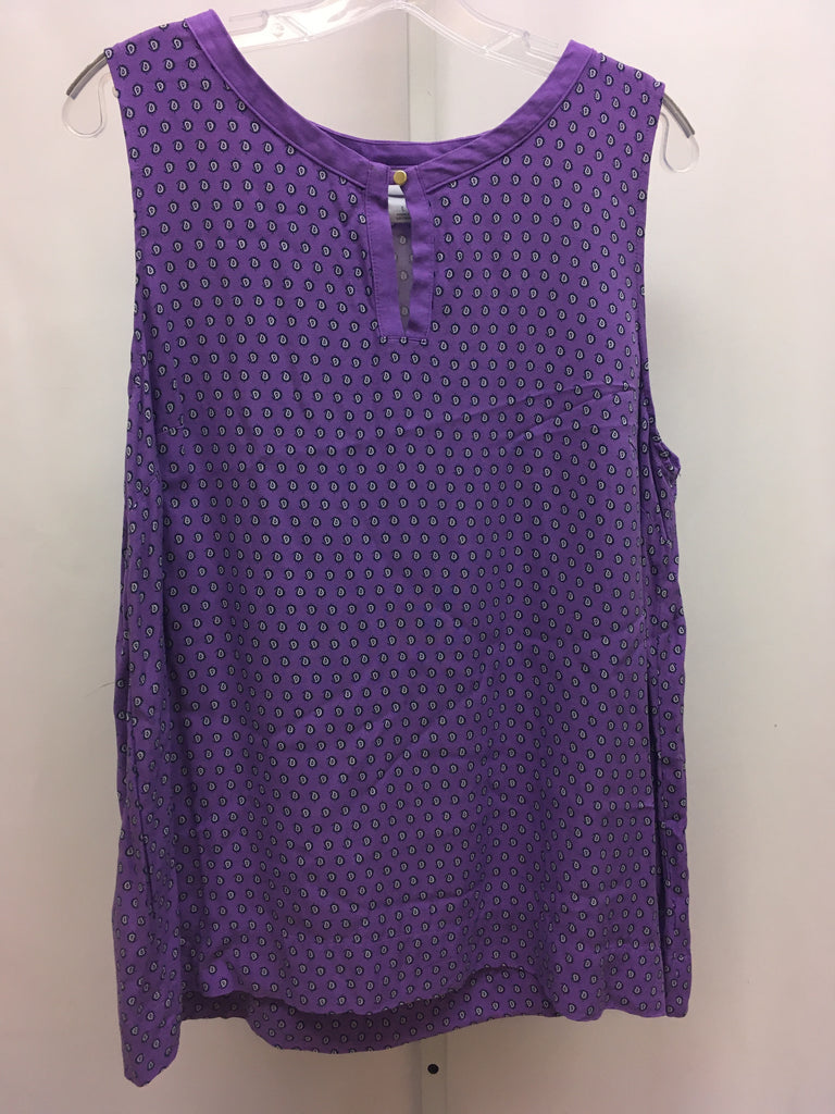 Liz Claiborne Size Large Purple Print Sleeveless Top