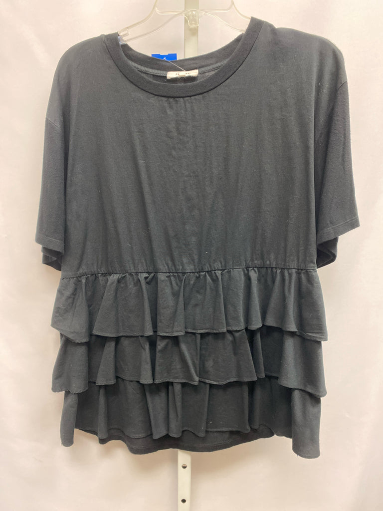 Pleione Size Medium Black Short Sleeve Top