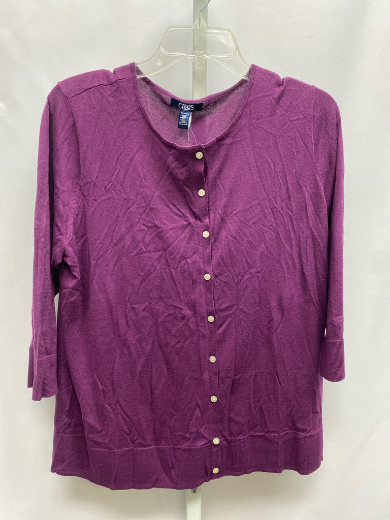 Chaps Size 1X Purple Cardigan