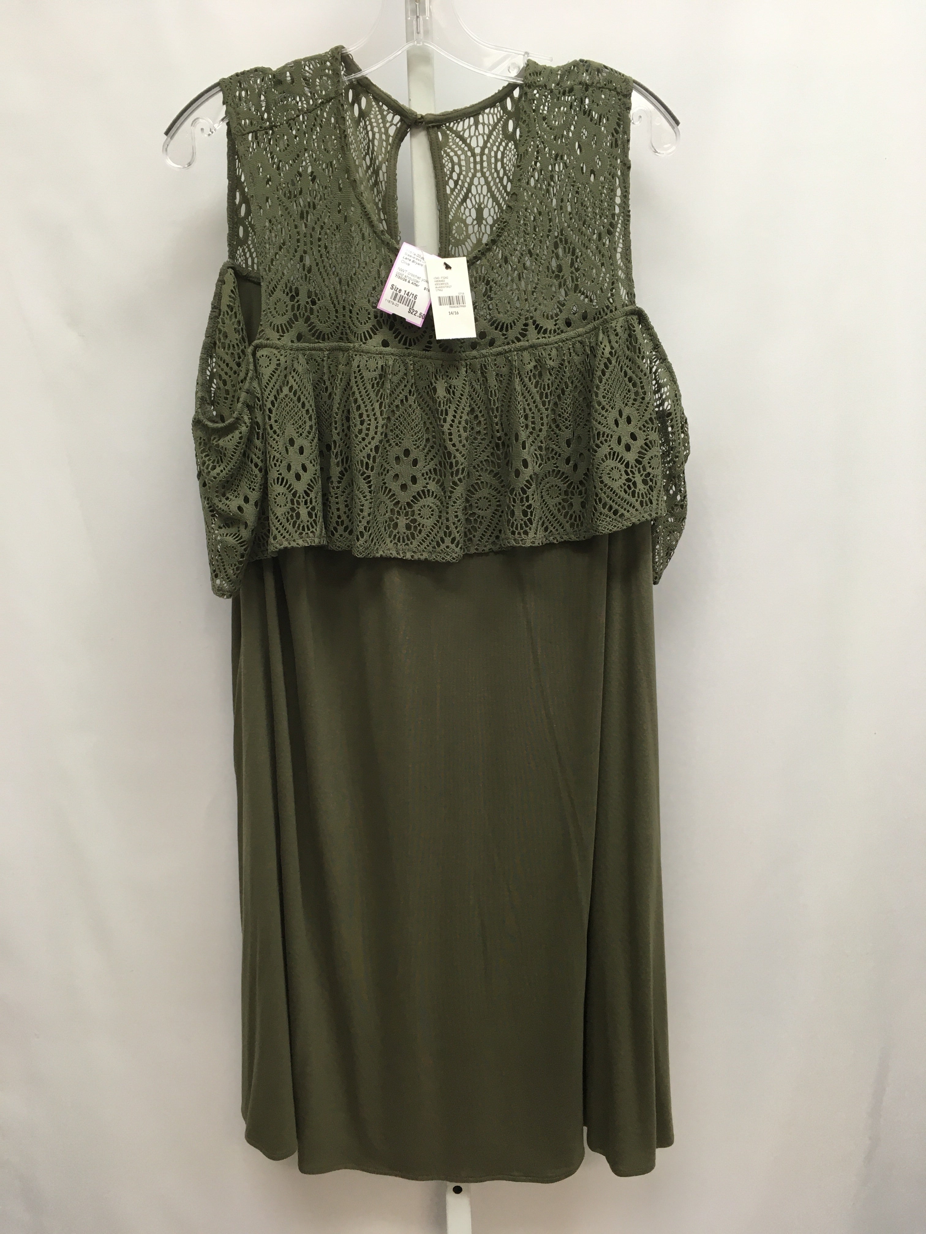 lane bryant brown dress Lane Bryant Shift Dress Womens Brown White Floral Knit Asymmetrical V Neck  22/24