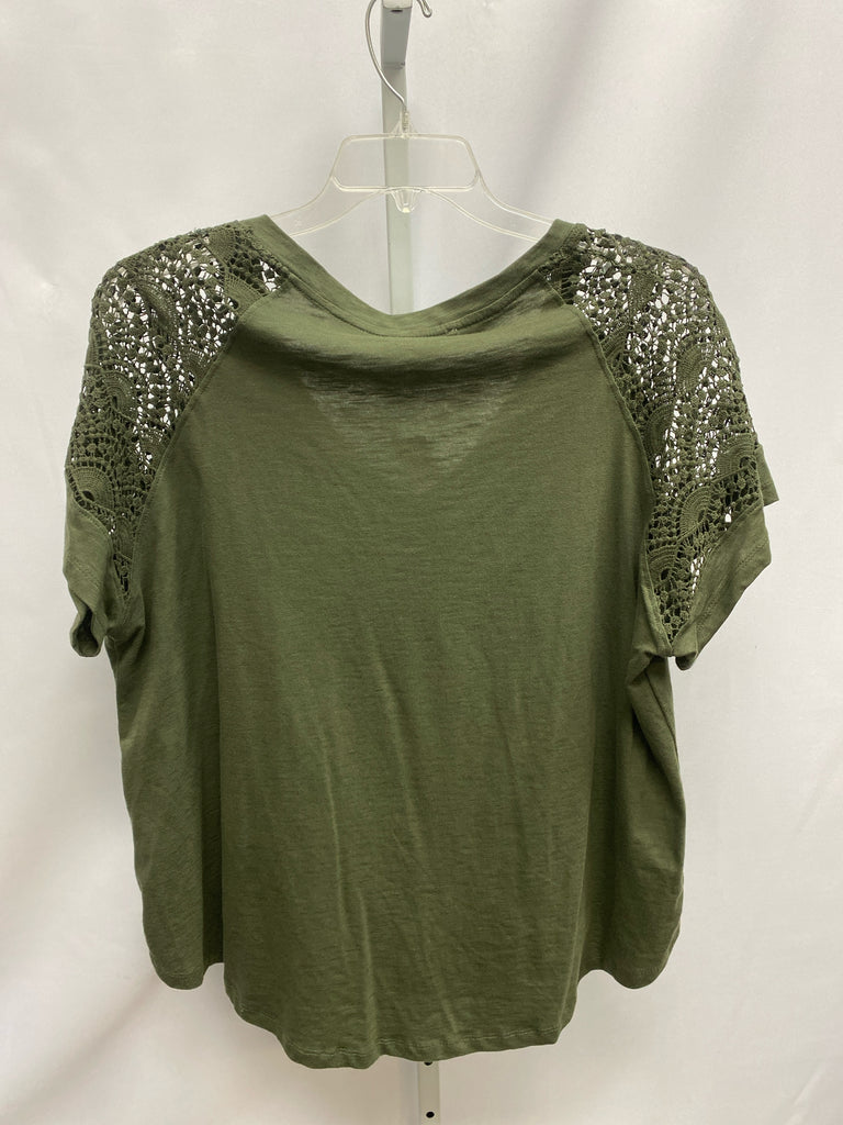 Philosophy Size 2X Army Green Short Sleeve Top