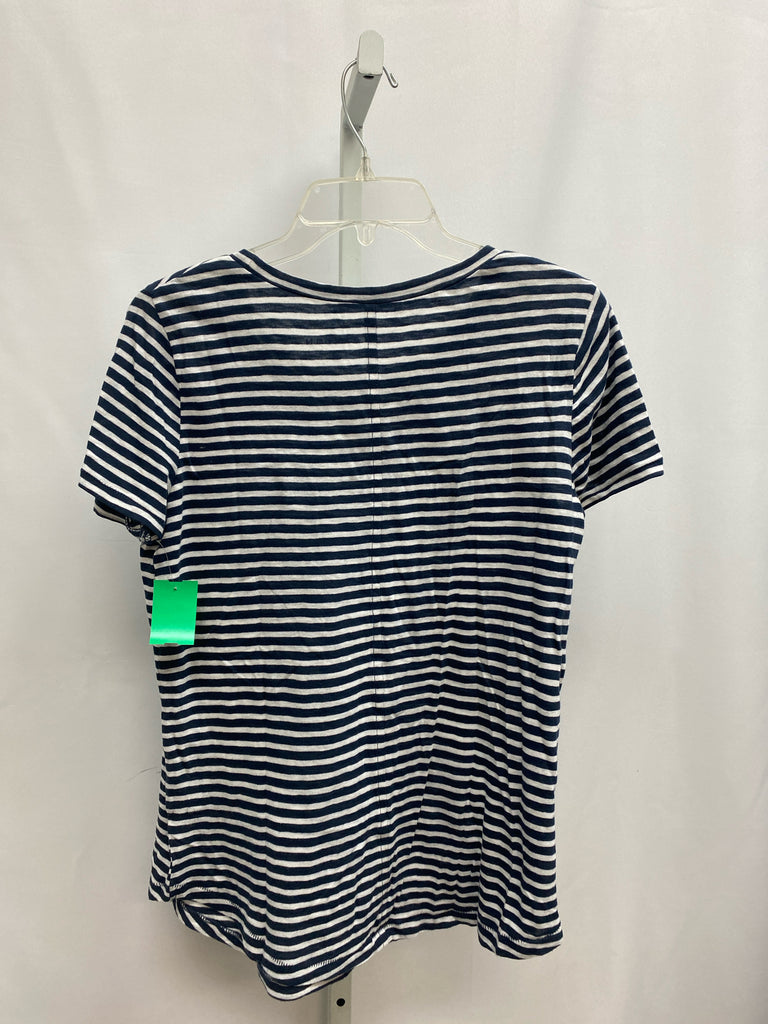 Caslon Blue/White Size Small Short Sleeve Top