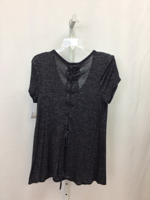 Maurices Size Large Black Heather Short Sleeve Top