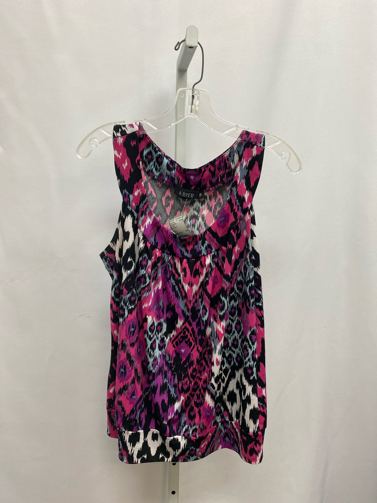 A. Byer Size Large Pink/Black Sleeveless Top