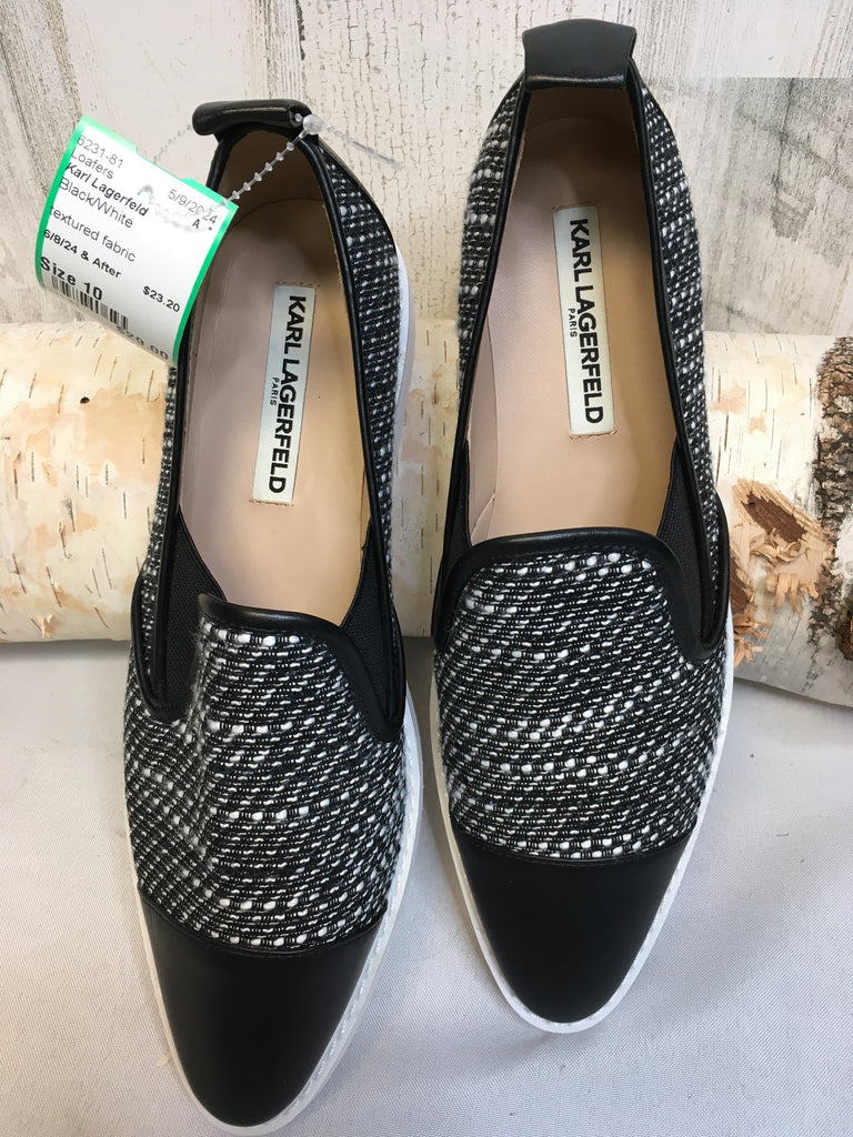Karl Lagerfeld Size 10 Black/White Loafers