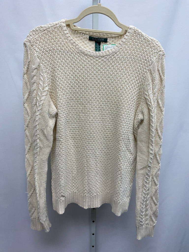 lauren Size XL Cream Long Sleeve Sweater