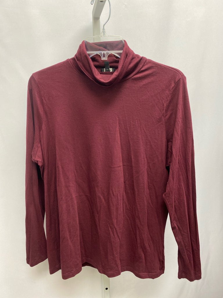 Talbots Size 1X Burgundy Long Sleeve Top