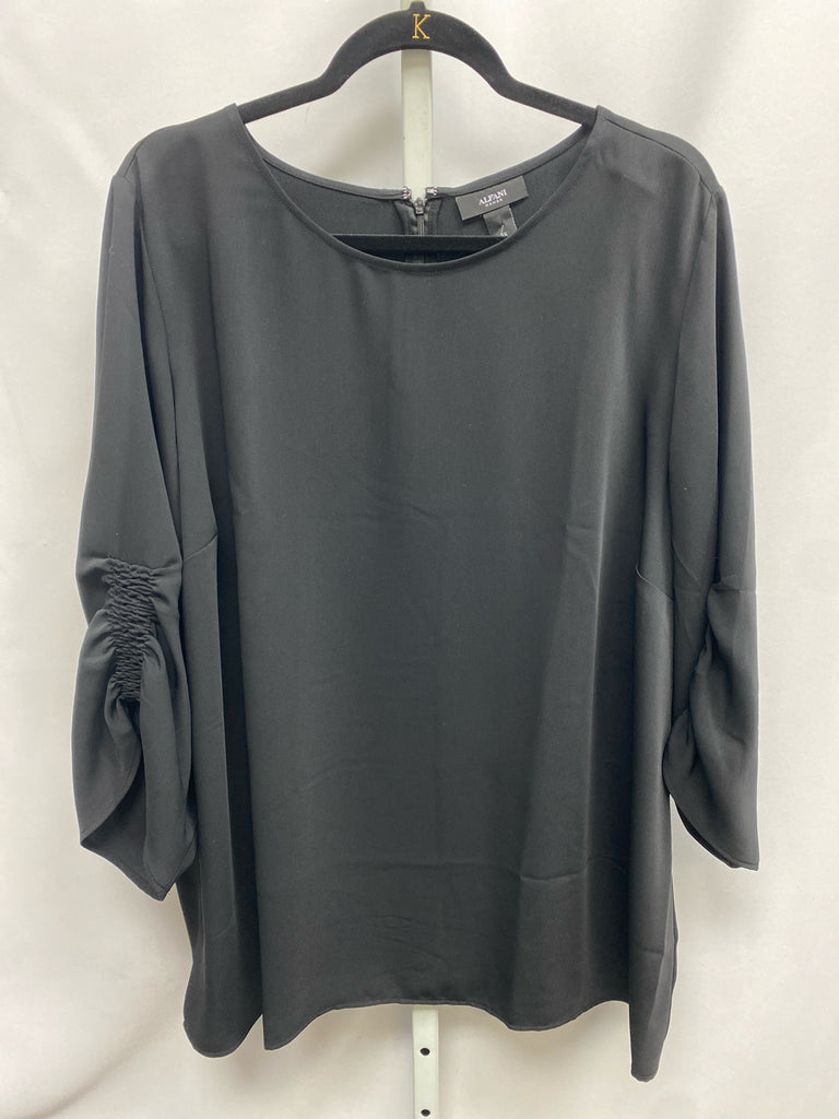Alfani Size 3X Black 3/4 Sleeve Top