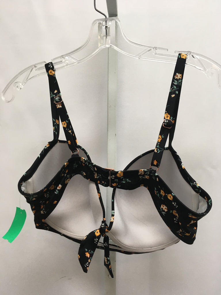 Size 38dd Black Floral Swimsuit Top Only