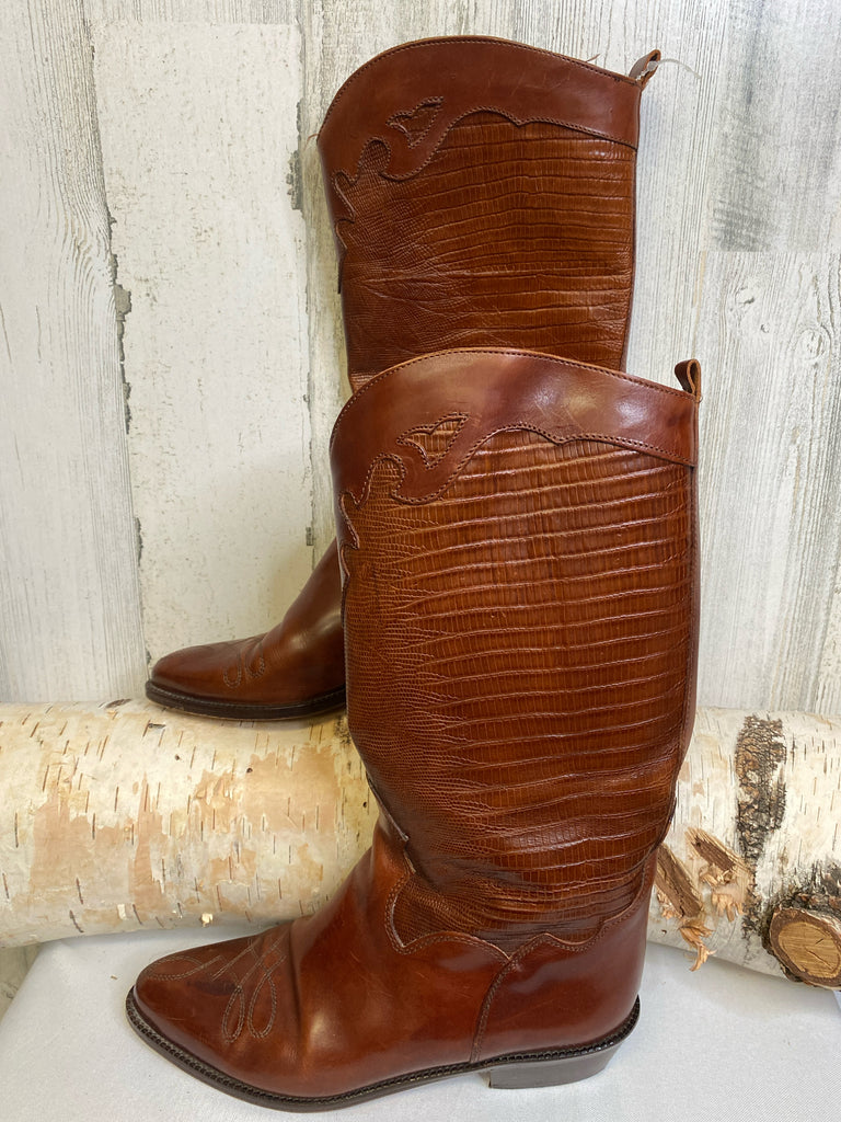 Joan & David Size 6.5 Brown Cowboy Boots