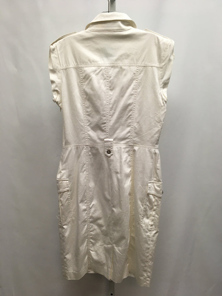 Size 8 Calvin Klein White Short Sleeve Dress