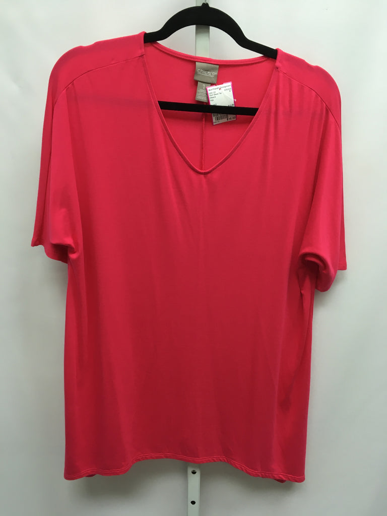 Chico's Size Chico's 1 (Medium) Pink Short Sleeve Top