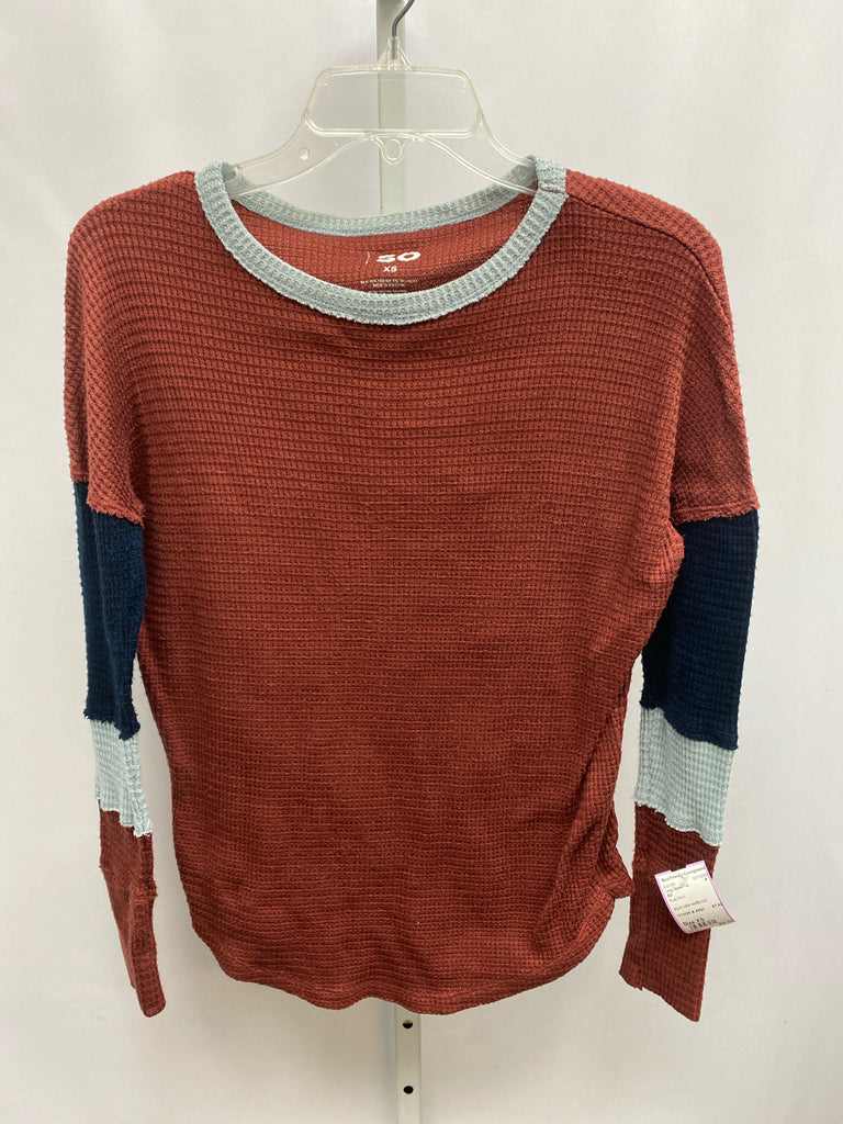 SO Size XS Rust Print Long Sleeve Top