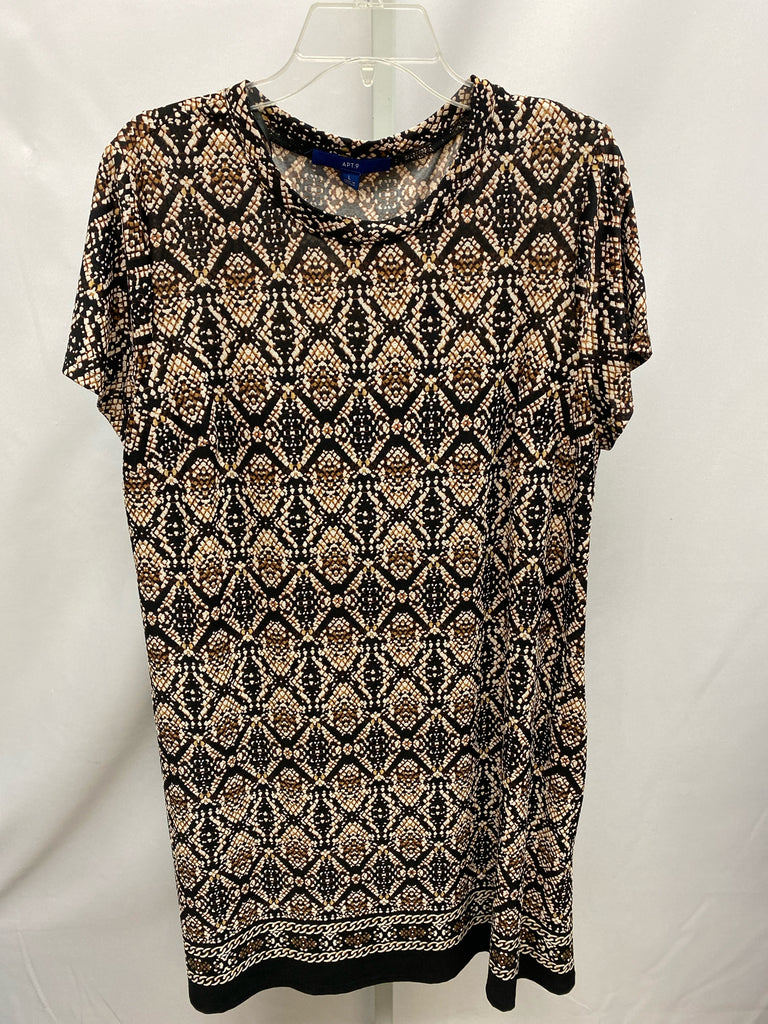 Size Large Apt 9 Black Print Short Sleeve Dress