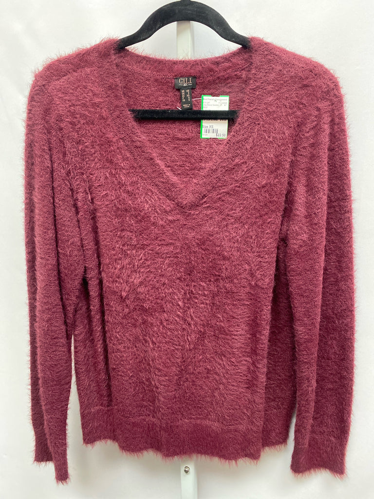 GILLI Size XS Burgundy Long Sleeve Sweater