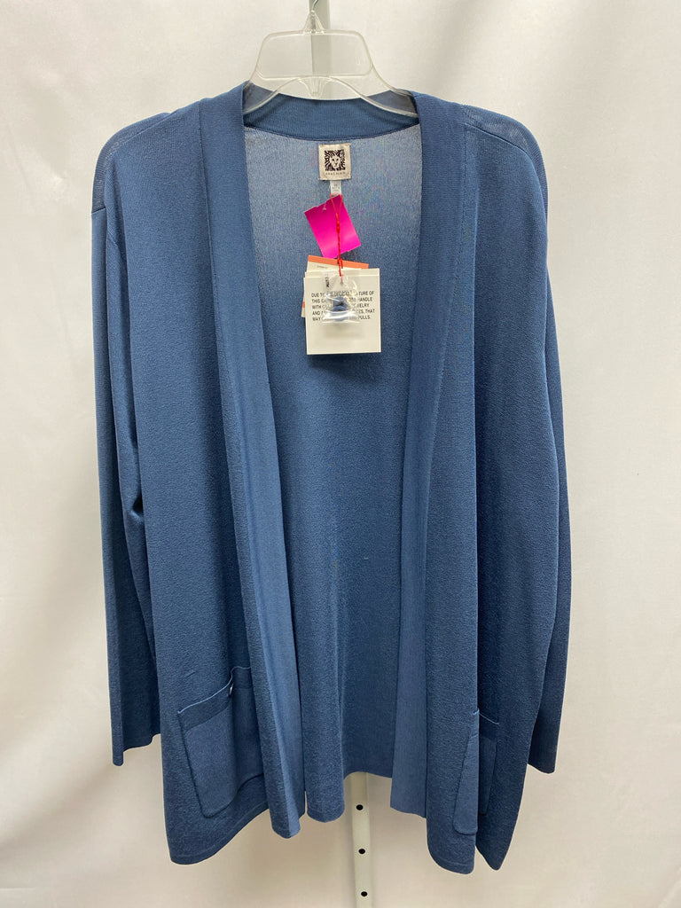 Anne Klein Size 3X Blue Cardigan