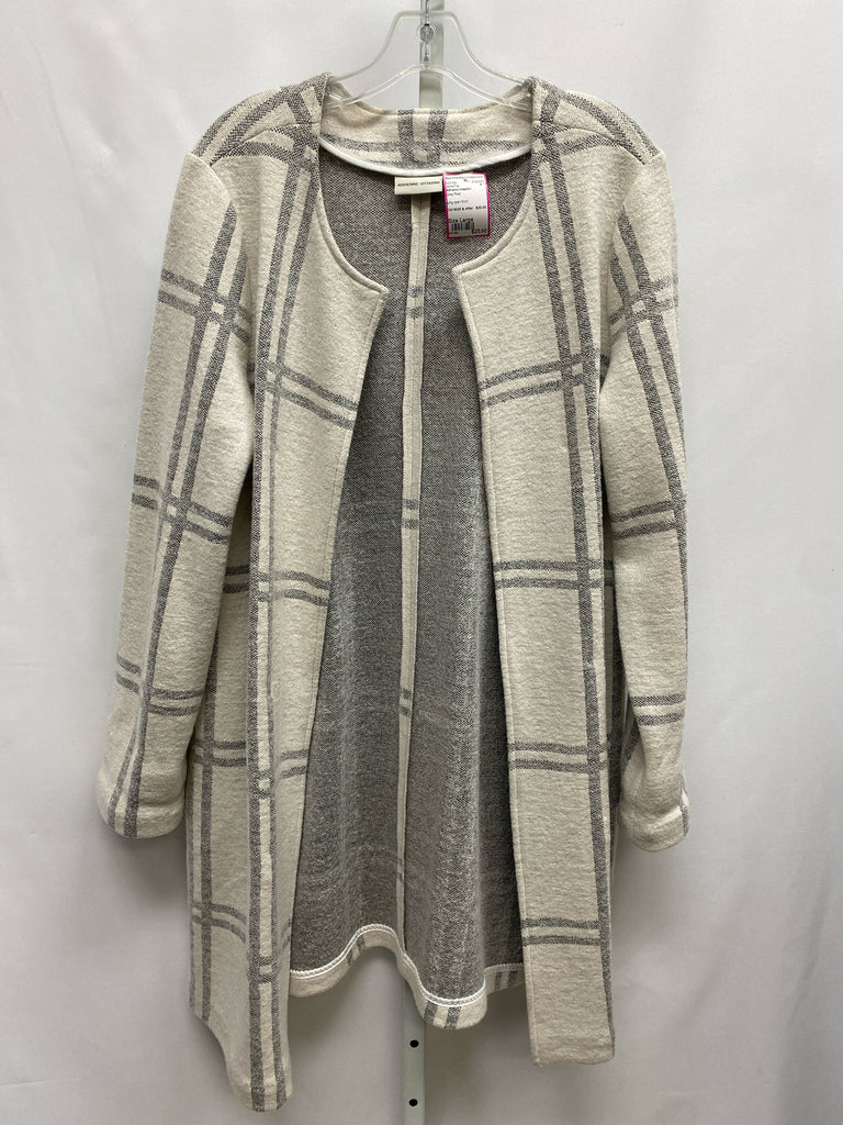 Adrienne Vittadini\ Size Large Gray Plaid Jacket/Top
