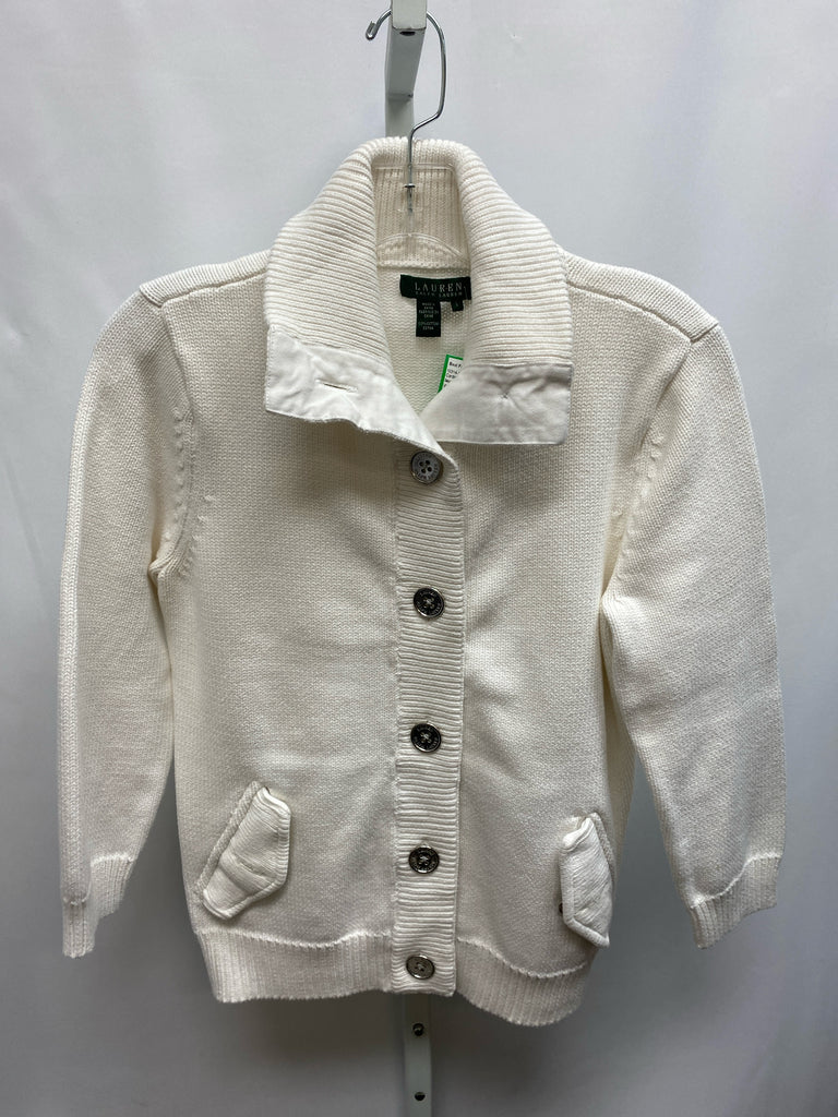 lauren Size Large White Cardigan