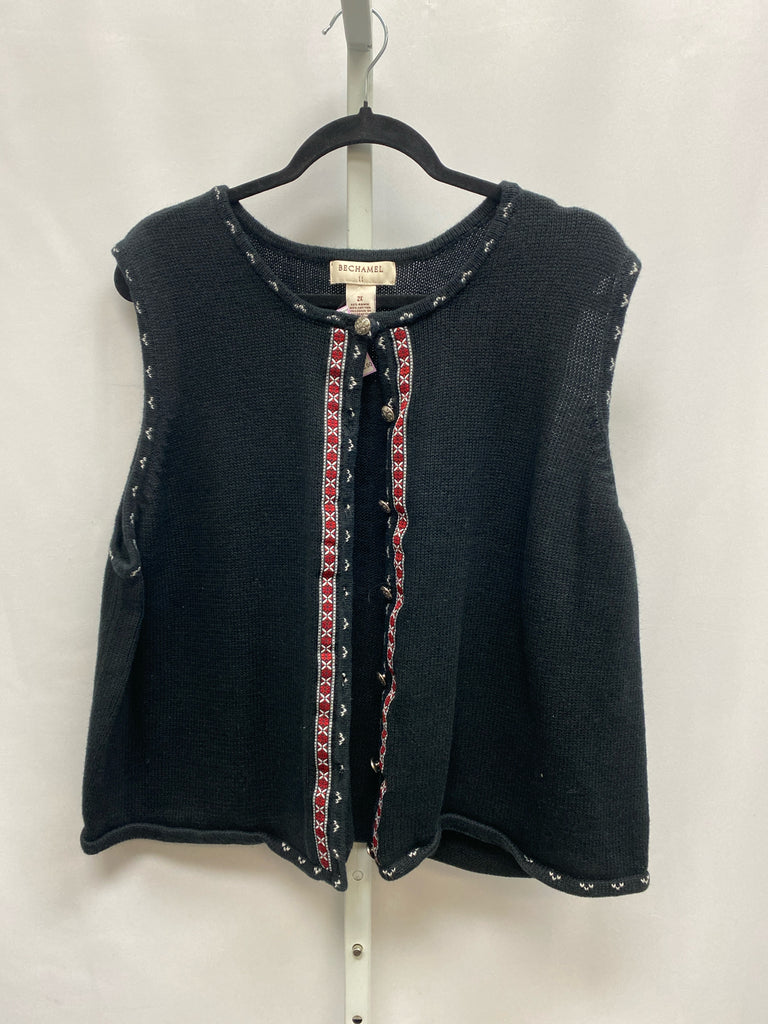 Bechamel Size 2X Black Vest/Top