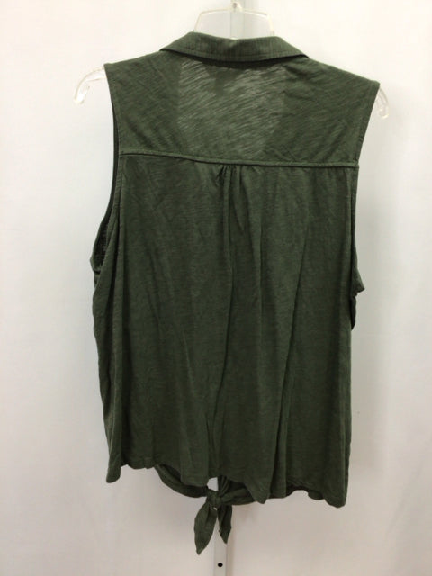 Time and Tru Size 3X Army Green Sleeveless Top