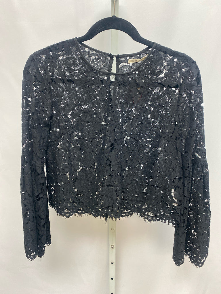 Mustard Seed Size Small Black Lace Long Sleeve Top