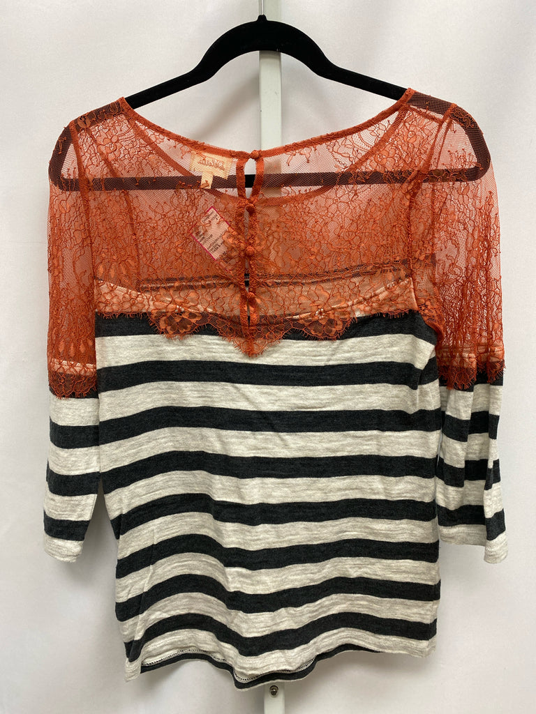 Deletta Size Medium Burnt Orange 3/4 Sleeve Top