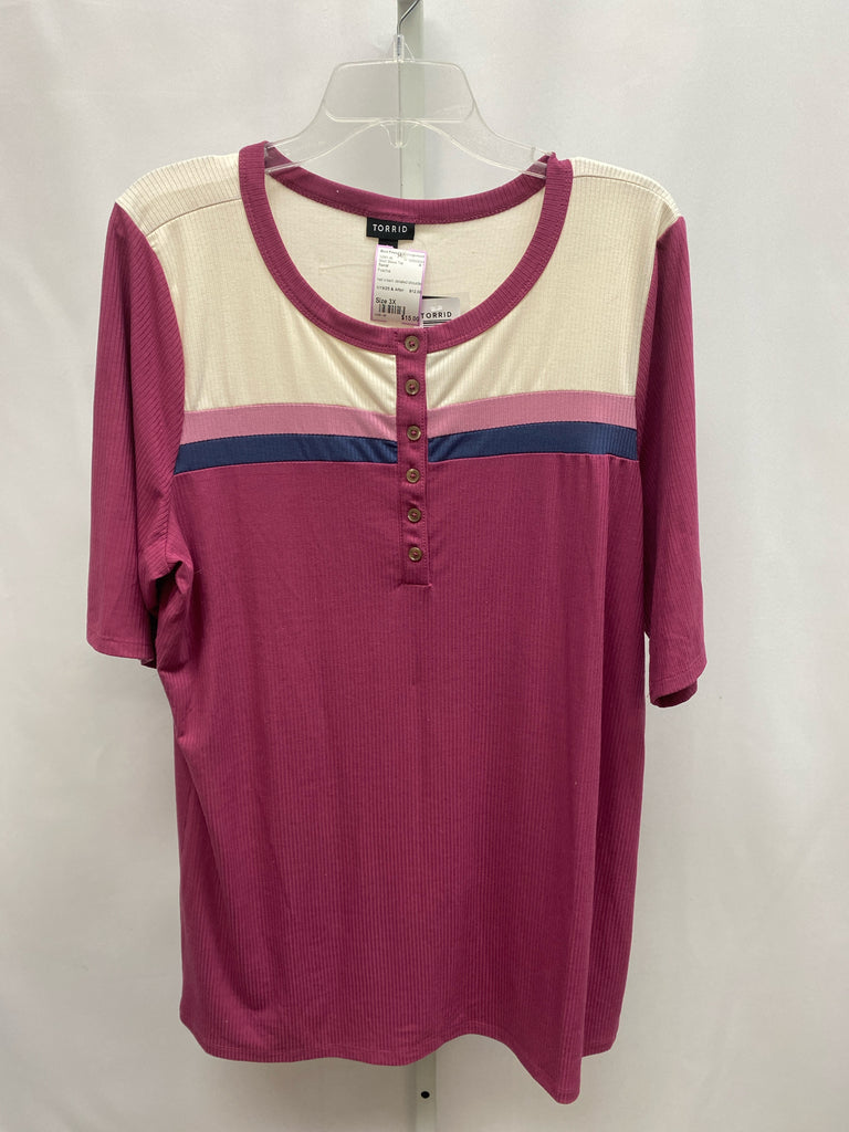 Torrid Size 3X Fuschia Short Sleeve Top