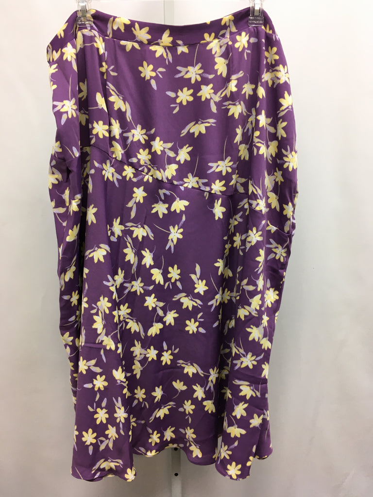 Size 22W Liz Claiborne Purple Floral Skirt