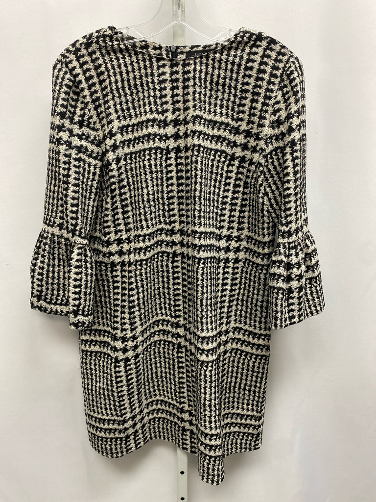 Zara Size Large White/Black 3/4 Sleeve Dress