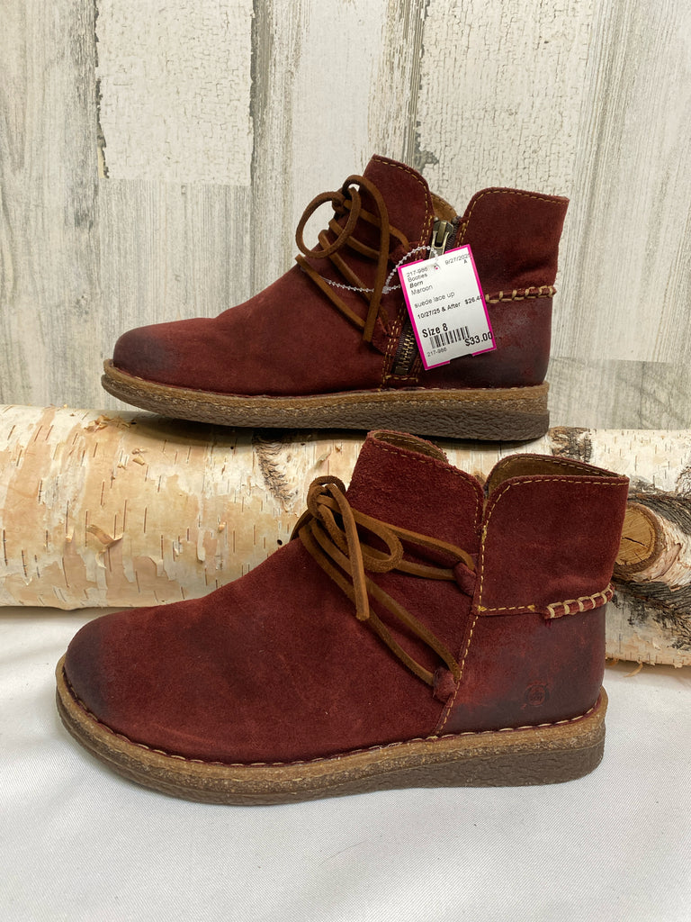 Born Size 8 Maroon Booties