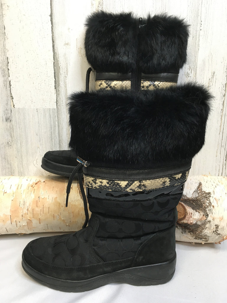 Coach Size 8 Black Designer Boots