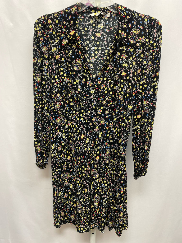 Size 10 Boden Black Floral Long Sleeve Dress