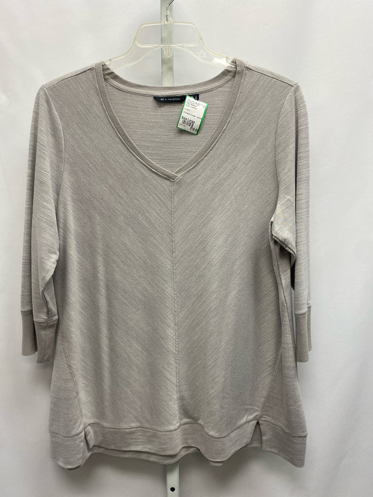 H by Halston Size Large Gray Heather 3/4 Sleeve Top