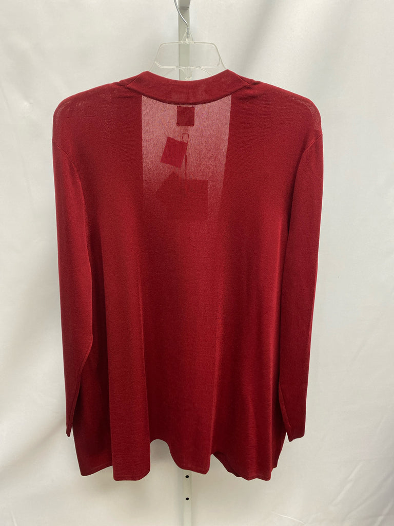 Anne Klein Size 3X Burgundy Cardigan