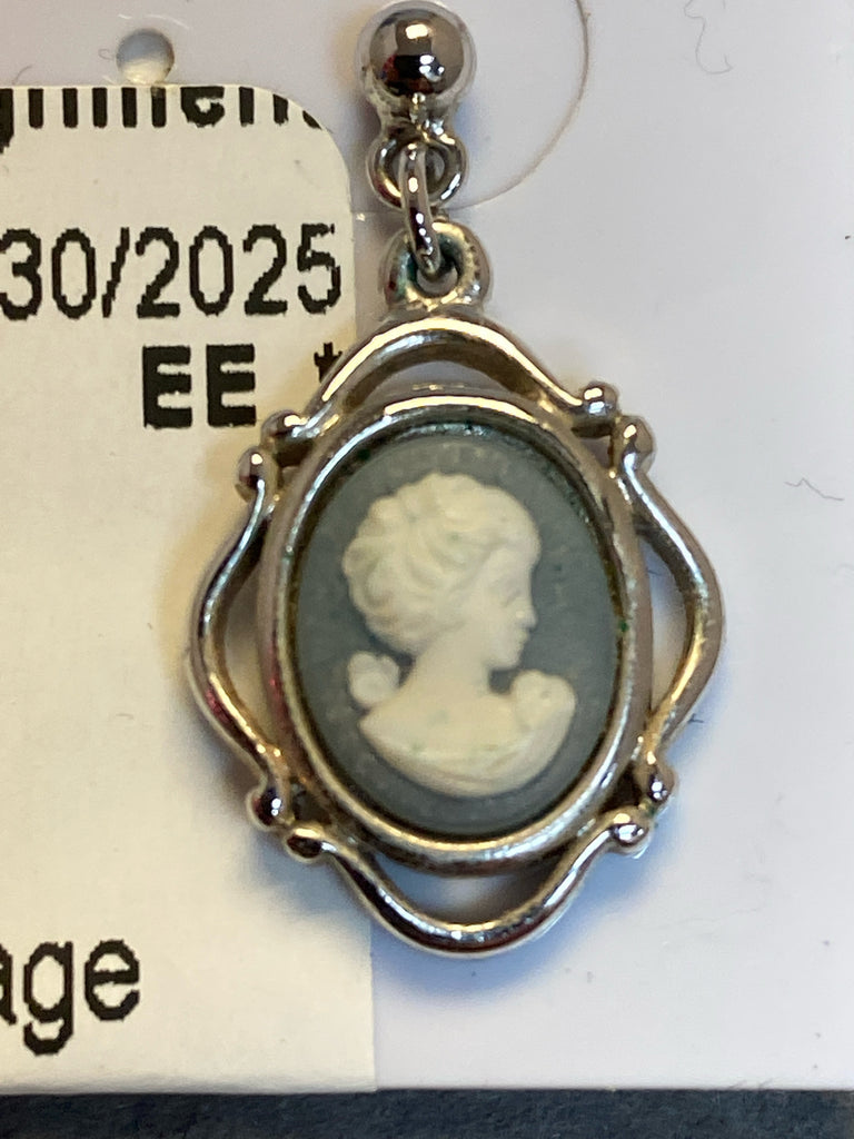 Trifari Silver/Blue Earrings