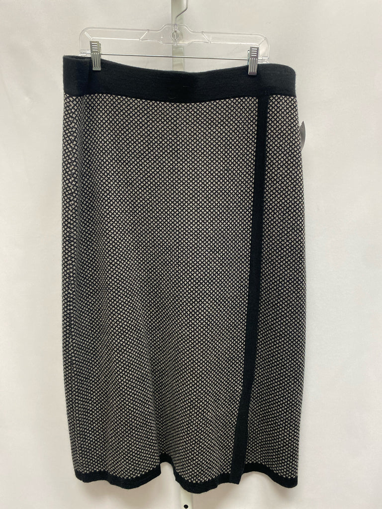 Coldwater Creek Size XL Black Print Skirt
