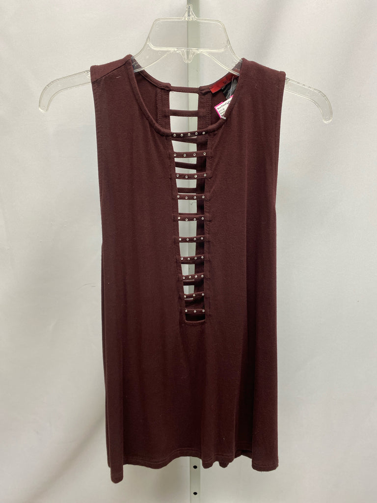 Red Size Large Burgundy Sleeveless Top