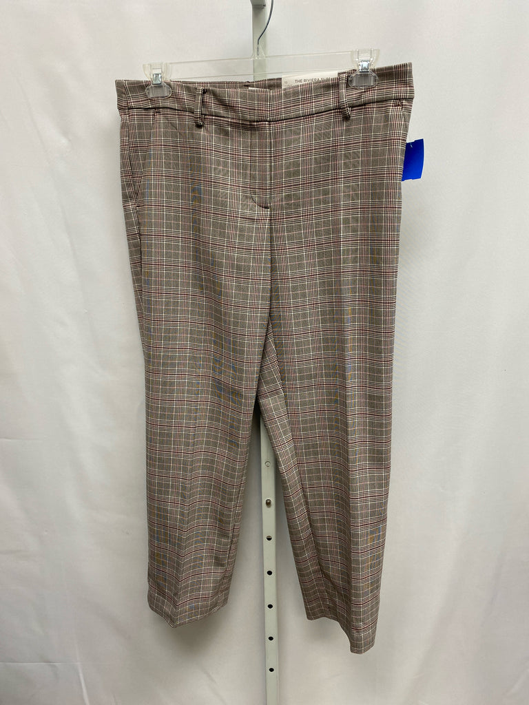 LOFT Size 10 Brown Plaid Pants